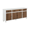 **Titre technique : Buffet en bois blanc et teinté, avec tiroirs et portes à charnières**