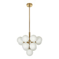 **Suspension en métal doré avec globes en verre opalescent**
