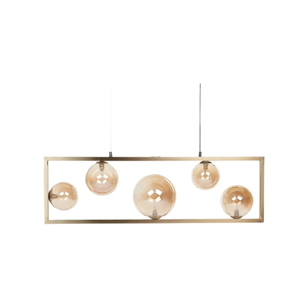 **Suspension moderne à cinq globes en verre**