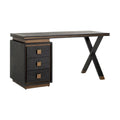 **Bureau moderne en bois avec tiroirs et design en X**